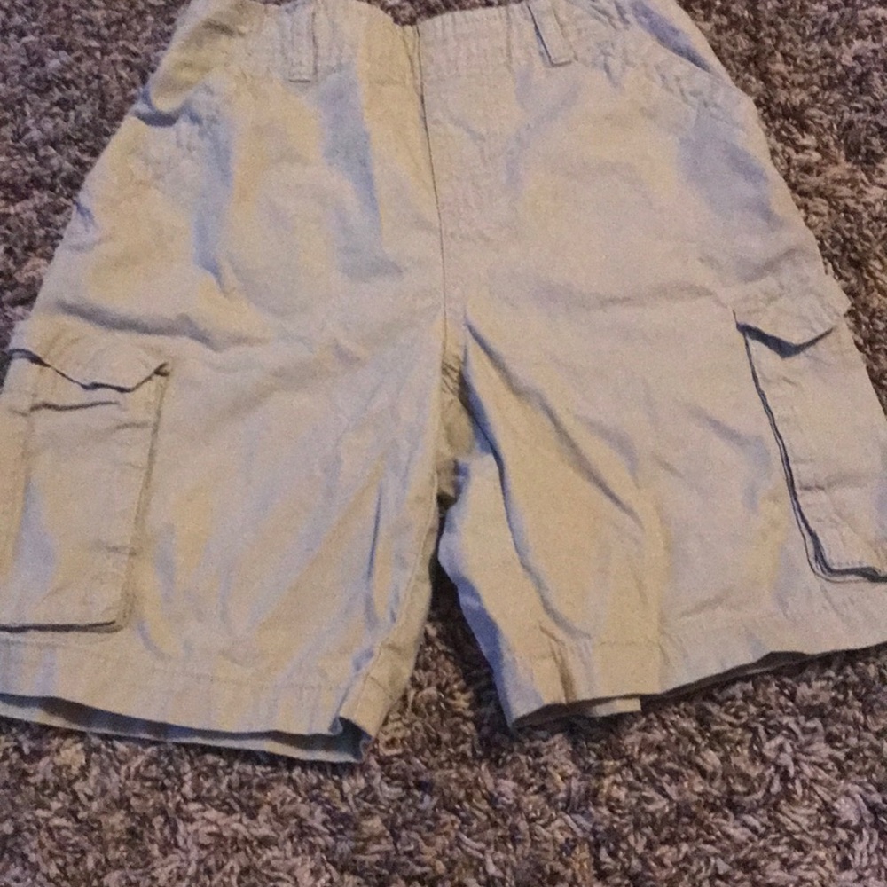 Stretchy tan shorts boys with pockets